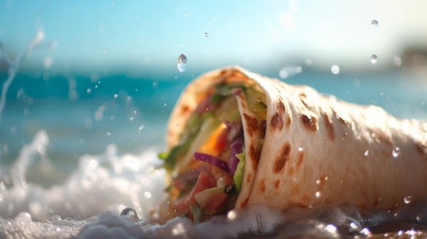 Kebab roll na pláži Alanya